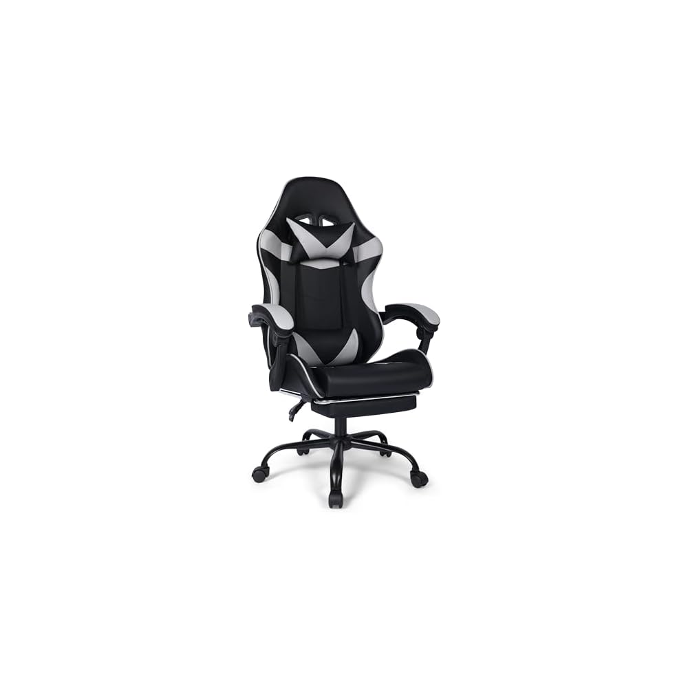 Gaming Chair, Ergonomic Computer Chair with Footrest and Lumbar Support, Height Adjustable Office Chair with 360° Swivel Seat and Headrest