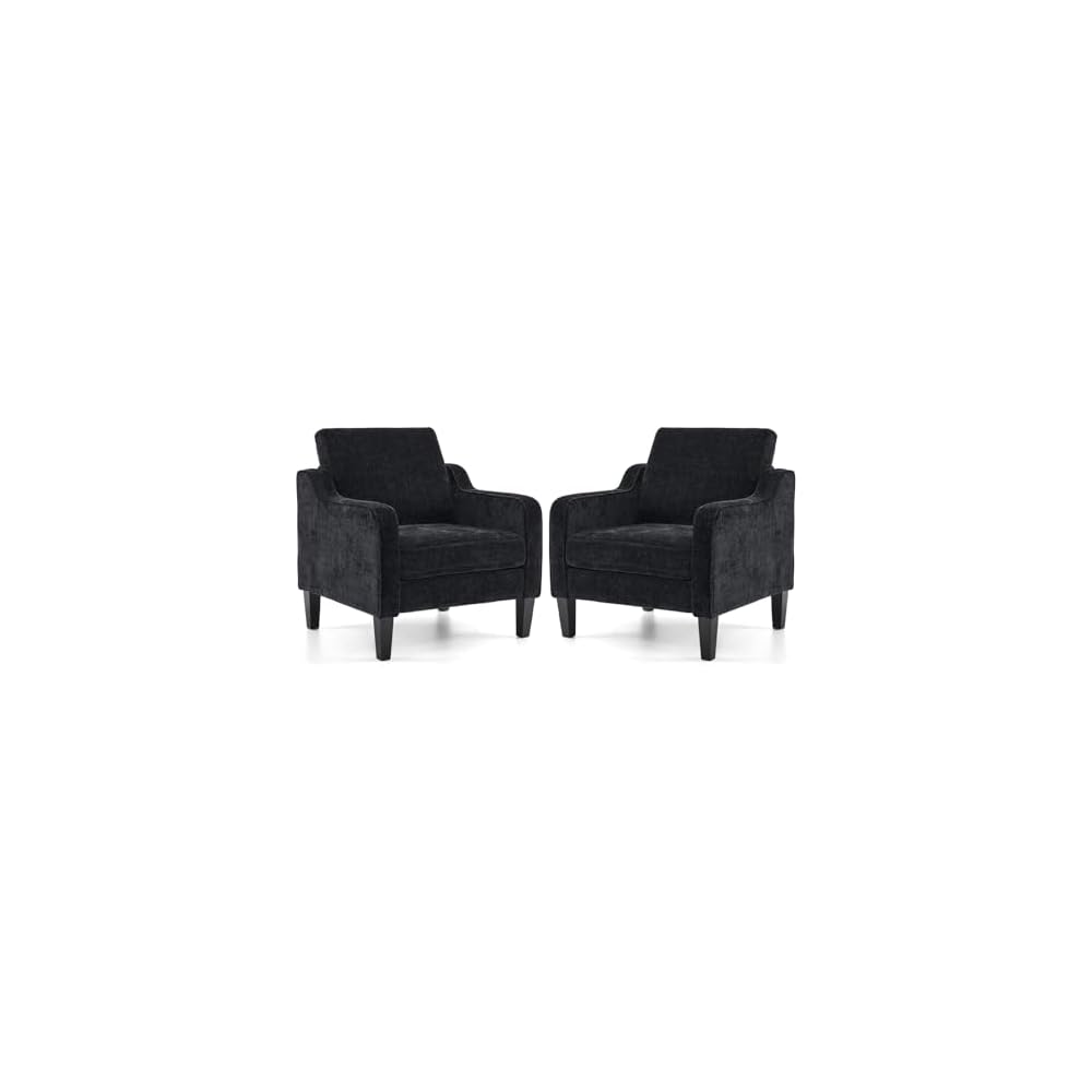 VINGLI Accent Chair, Linen Upholstered Armchair, 380 LBS, Living Room