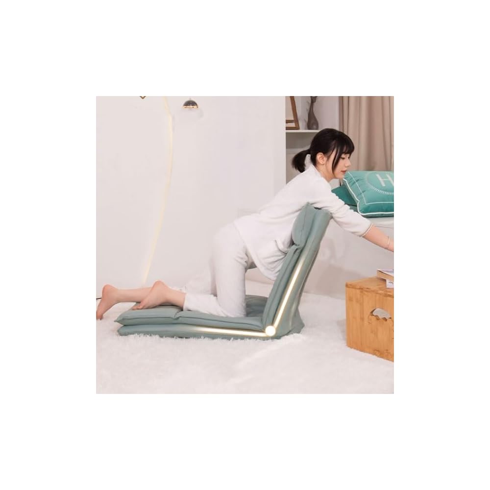 LSLYTQ Floor Chair, Adjustable Floor Lazy Sofa Chair, Multiangle Adjustable Padded Floor Chair, Cushioned Back Support Versatile Lounge Chair, Video Game Chairs for Meditation Reading TV Watching