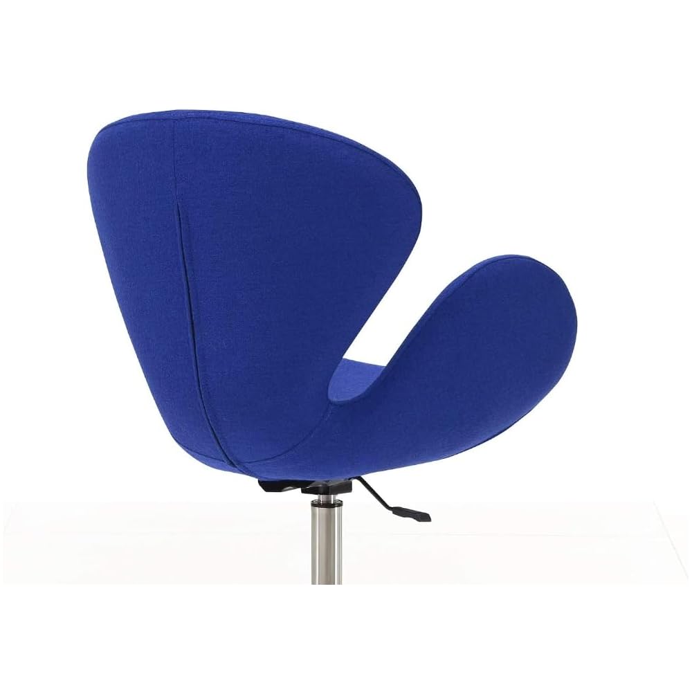 Manhattan Comfort Raspberry Adjustable Swivel Accent Chair with 360° Turn, Polished Chrome Base, Modern Retro Design, Versatile Seat Ideal for Any Room, Set of 1, Green