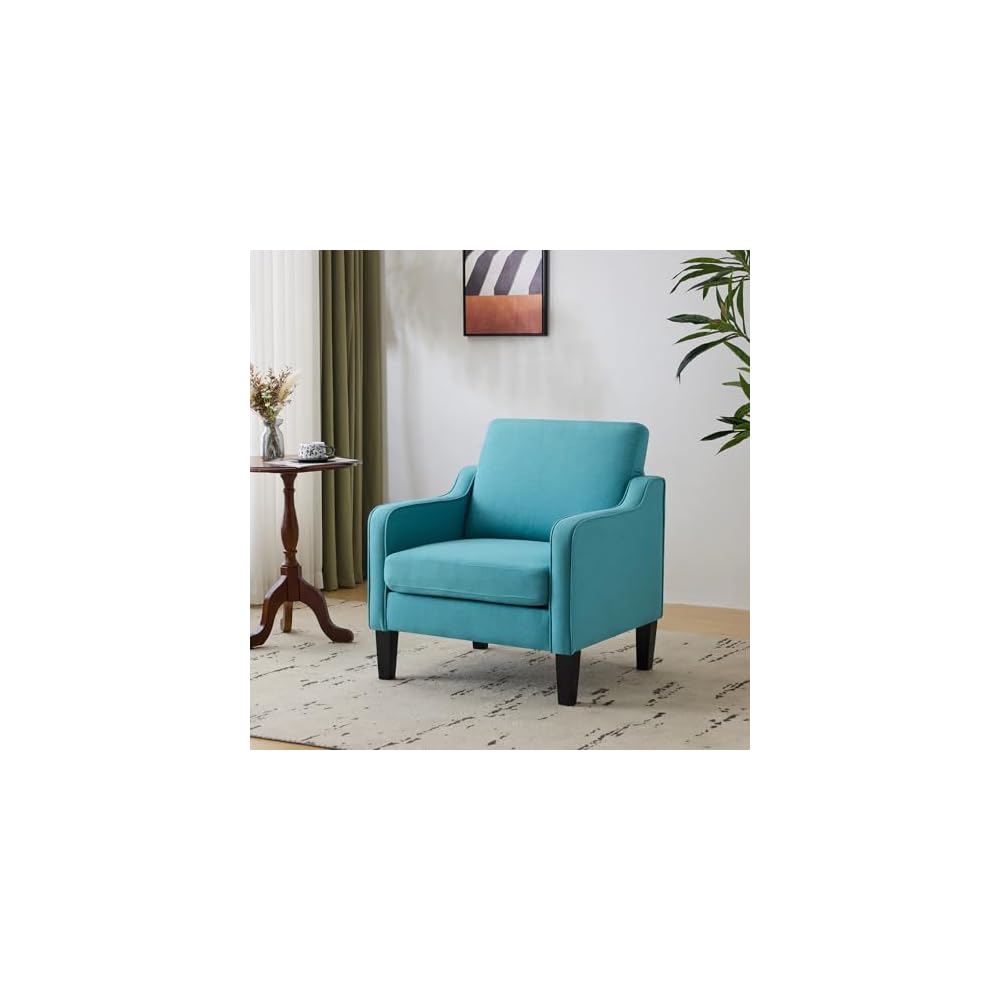 VINGLI Accent Chair, Linen Upholstered Armchair, 380 LBS, Living Room