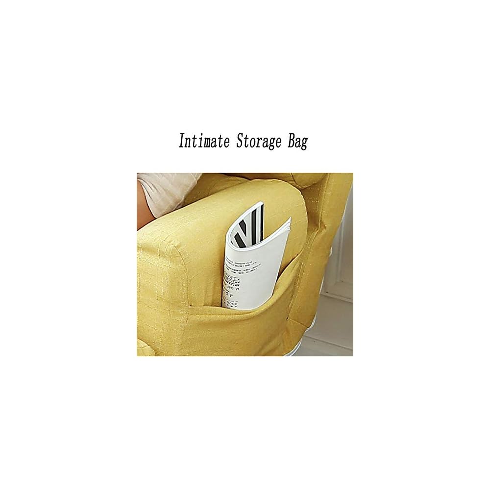 Renovation House Tub Chair Recliners Hand Chair Recliner Adjustable Backrest 4 Soft Back Cushions with Footrest Recliner Stylish Solid Wood Chair Legs Yellow