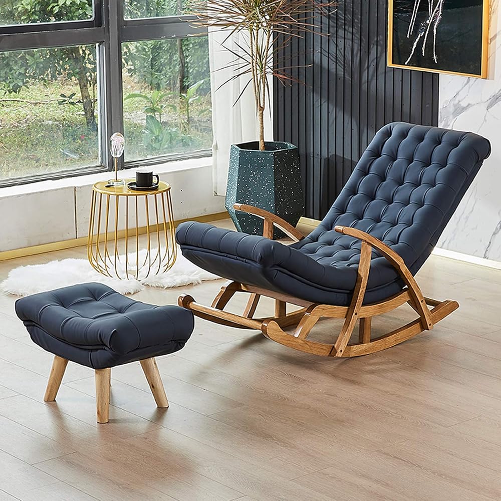 LSLYTQ Rocking Chair Sun Lounger Bedroom Living Room Balcony Reading Chair Coffee Chair Patio Trace Garden Sofa Chair Sun Loung Pregnant Woman Armchair