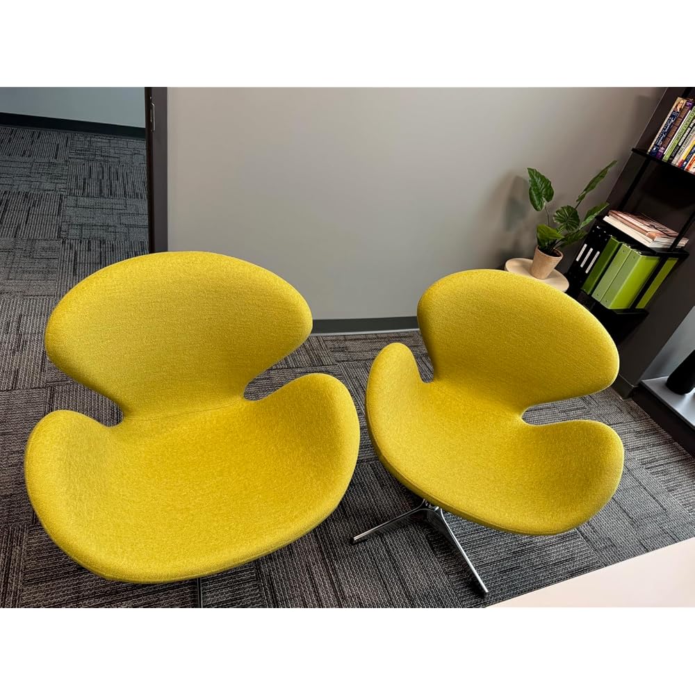 Manhattan Comfort Raspberry Adjustable Swivel Accent Chair with 360° Turn, Polished Chrome Base, Modern Retro Design, Versatile Seat Ideal for Any Room, Set of 1, Green