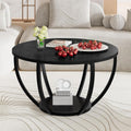 HOMERECOMMEND Round Coffee Table,Accent Center Table for Living Room,Black